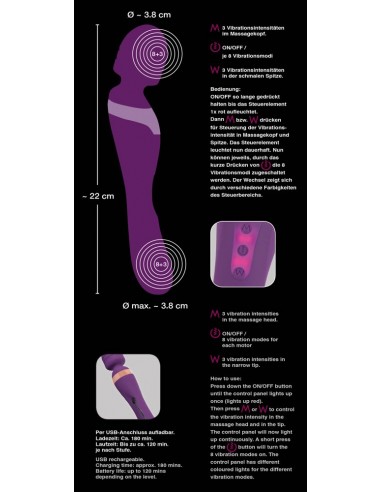 Masażer ciała i łechtaczki Javida Double Massag - Wibratory Magic Wand - 8