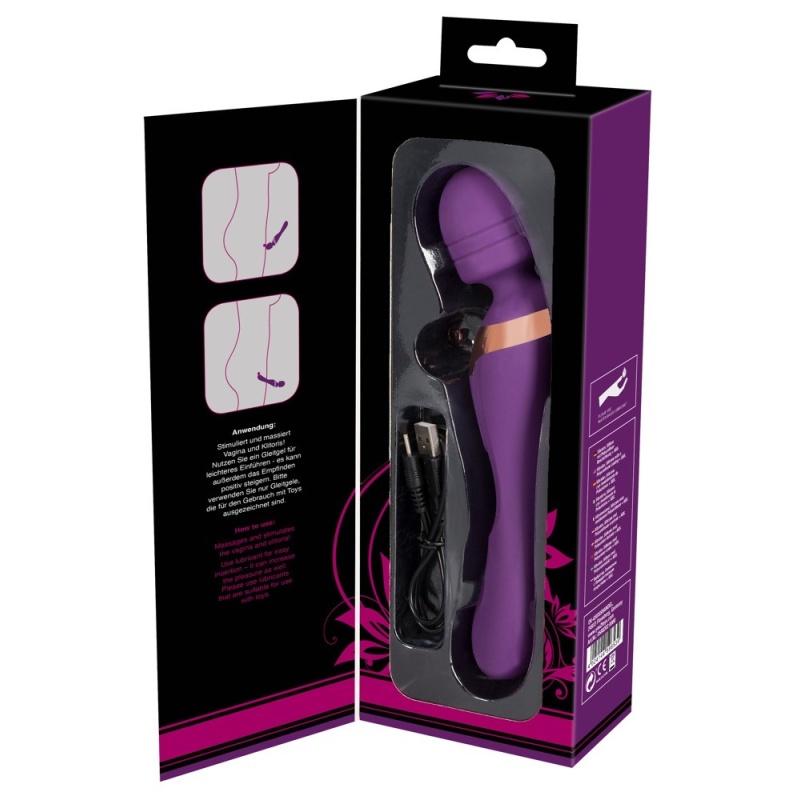 Javida Double Massager – masażer i wibrator 2w1 z ruchomą głowicą kulową i elastyczną szyjką, 21,8 cm - 10