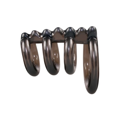 Bad Kitty Ring Quartett – zestaw 4 pierścieni na penisa z ząbkowanym prętem stymulacyjnym, średnice 2,3 cm i 4,3 cm, długość 6,5 - 1