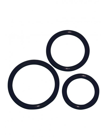 Zestaw pierścieni erekcyjnych Silicone Cock Ring 3 szt. - Pierścienie erekcyjne niewibrujące - 1