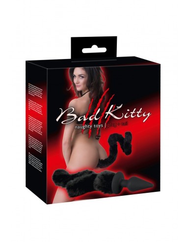 Korek analny Butt Plug Bad Kitty z długim czarnym ogonkiem 60 cm - Korki i Kulki Analne - 1