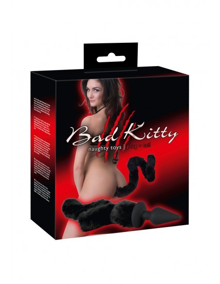 Korek analny Butt Plug Bad Kitty z długim czarnym ogonkiem 60 cm - Korki i Kulki Analne - 1