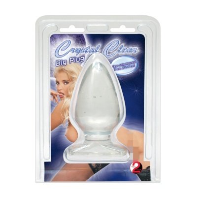 Korek analny Plug & Joy – stożkowy, przezroczysty, z zatyczką, długość 13 cm, średnica 2–6 cm - 1