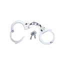 Kajdanki metalowe Arrest Metal Handcuffs – regulowany obwód, krótki łańcuszek, 2 klucze - 2