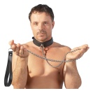 Stalowa smycz ze skórzaną rączką - Leather Leash 110 cm - 3