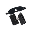 Zestaw bondage Bad Kitty Blindfold/Handcuffs – wyściełane kajdanki z obrotowym pierścieniem i zapięciem na rzep oraz opaska na o - 2