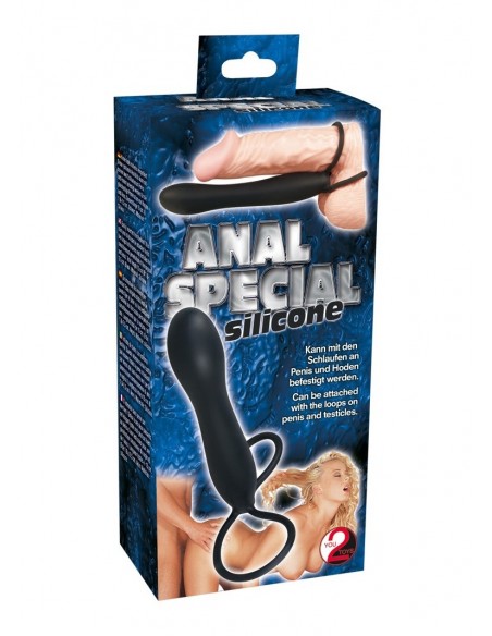 Strapon Anal Special Black Silikon - Strap-ony, dilda na pasku bez wibracji - 2