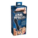Dildo analne Anal Special Silicone Black z dwiema pętlami mocującymi na penisie i jądrach, 15 cm - 2