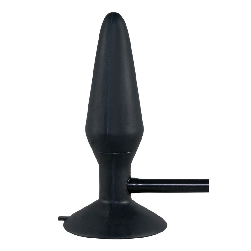 Pompowany Korek Analny True Black – Silikonowy, z Nóżką Ssącą, 15 cm - 3