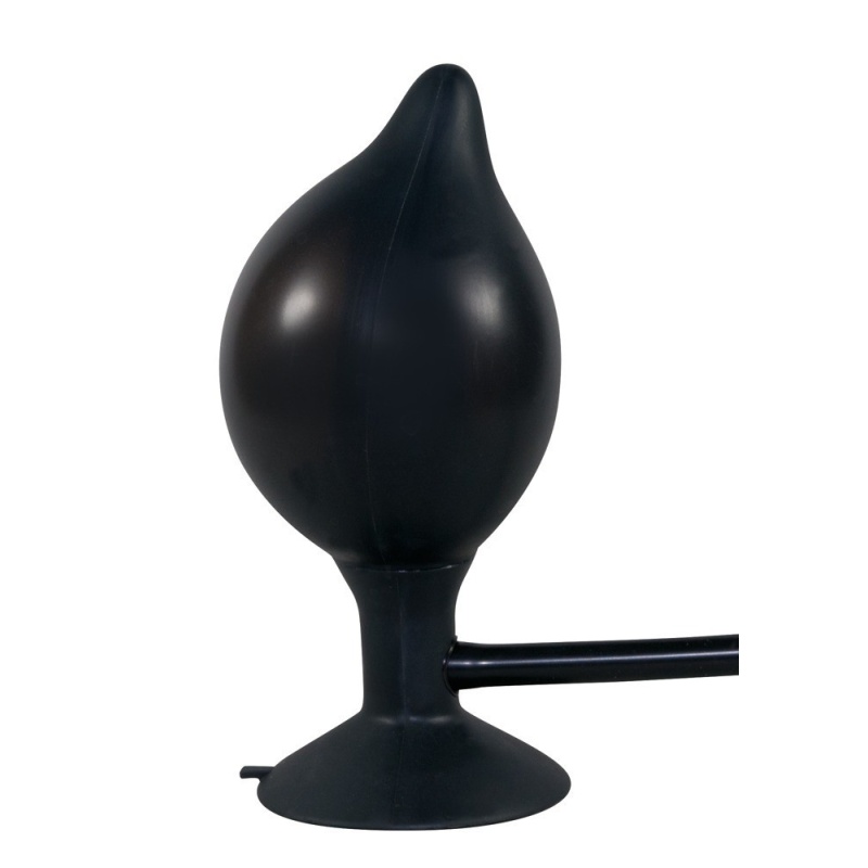 Pompowany Korek Analny True Black – Silikonowy, z Nóżką Ssącą, 15 cm - 4