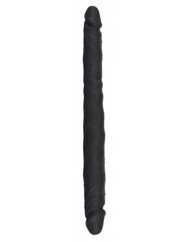Podwójne dildo z żyłami BadKitty 40 cm Czarne - Dilda podwójne - 3