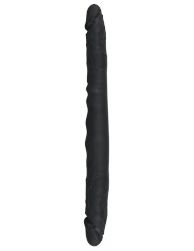 Podwójne dildo z żyłami BadKitty 40 cm Czarne - Dilda podwójne - 5