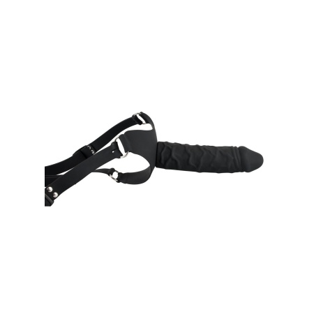Strap-on silikonowy Silicone Strap-on – regulowana uprząż z metalowymi klamrami, 17 cm, Ø 4,3 cm - 4