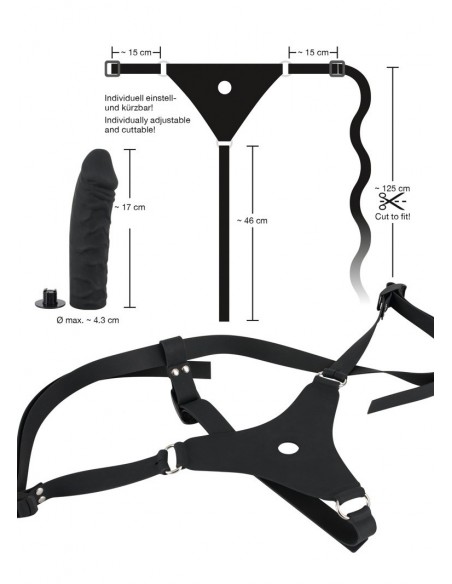 Strapon Silicone Strap-On - Strap-ony, dilda na pasku bez wibracji - 9