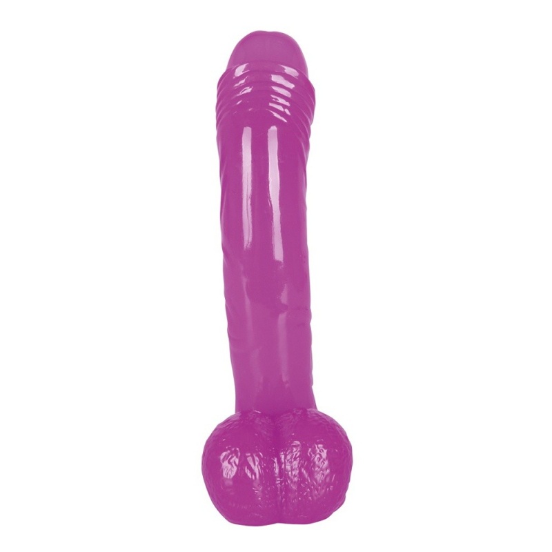 Jolly Buttcock Lila — elastyczne dildo z przyssawką, realistyczne żyłkowanie, 19 cm - 3