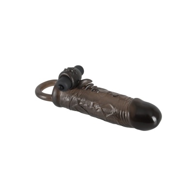 Przedłużka penisa Rebel Extension Regular Fit z wibracją i pierścieniem na jądra, długość 19 cm, średnica 4 cm - 1 2