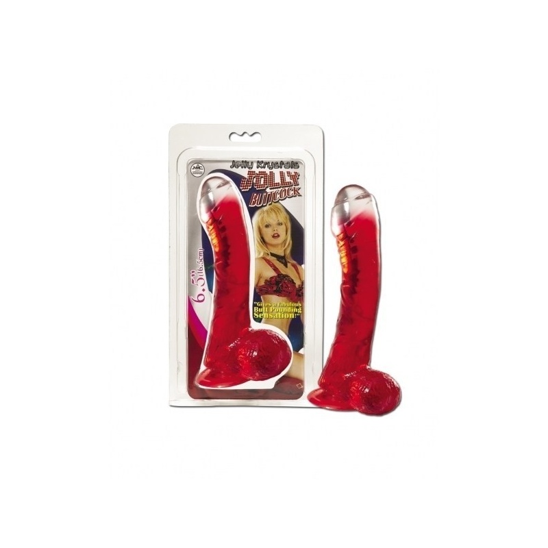 Dildo Jolly Buttcock z Przyssawką, Realistycznymi Żyłkami i Jądrami 17 cm - 1