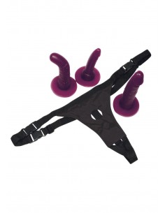 Strapon Bk Strap-On Purple Zestaw - Strap-ony, dilda na pasku bez wibracji - 1