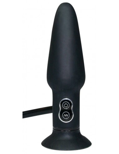 Korek analny pompowany True Black Vibrating Plug - Korki analne pompowane - 3