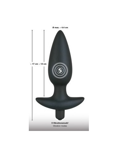 Korek analny wibrujący Black Velvet Large - Kulki i korki analne wibrujące - 3