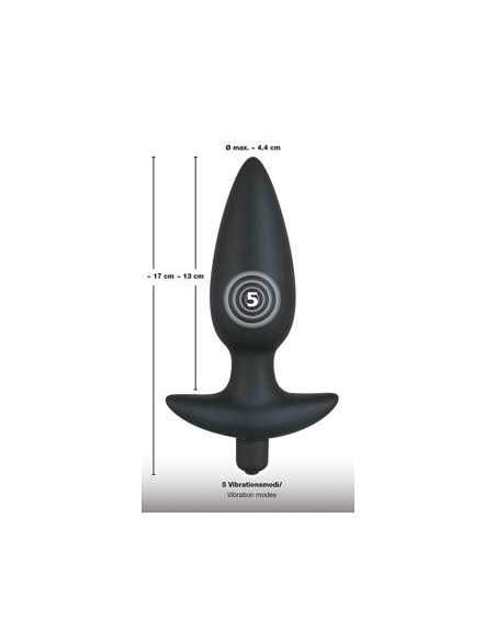 Korek analny wibrujący Black Velvet Large - Kulki i korki analne wibrujące - 3