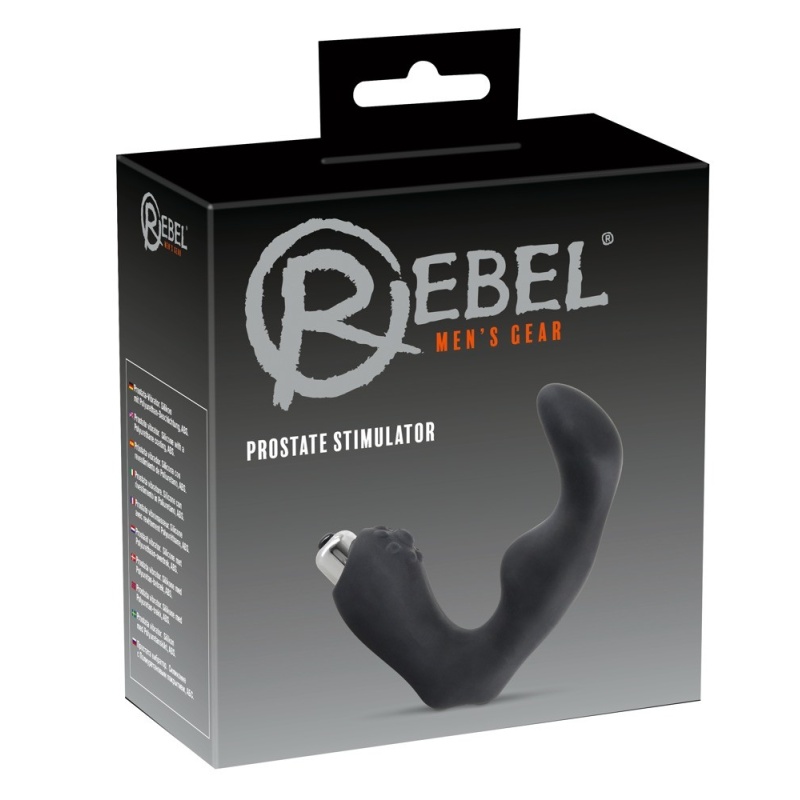 Stymulator prostaty Rebel – wibrator L-kształtny ze zdejmowanym jajkiem wibracyjnym, długość 12 cm - 2