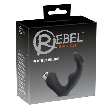 Stymulator prostaty Rebel – wibrator L-kształtny ze zdejmowanym jajkiem wibracyjnym, długość 12 cm - 2