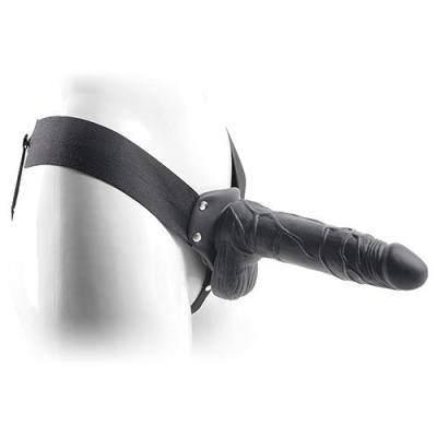 Strap-On Real Rapture 8 cali (20 cm) z jądrami, czarny - 1