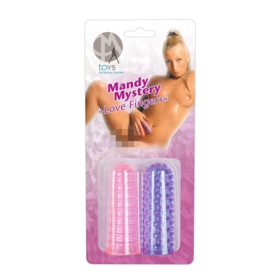 Nakładki na palce Love Fingers x 2 – zestaw 2 teksturowanych rękawów PVC, 8 cm - 1