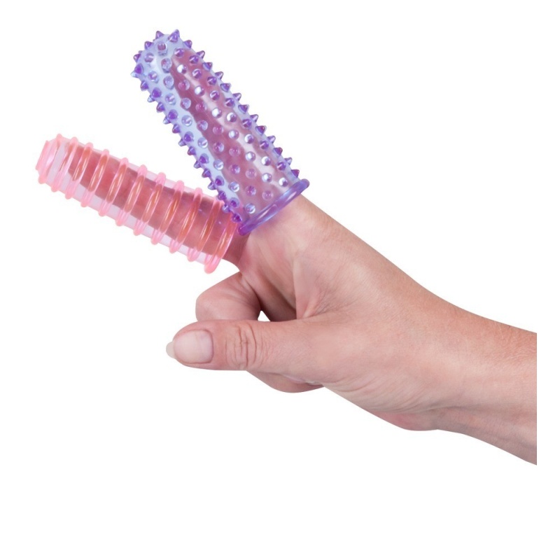Nakładki na palce Love Fingers x 2 – zestaw 2 teksturowanych rękawów PVC, 8 cm - 5