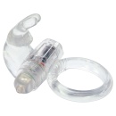 Silicone Soft Ring – Wibrujący Pierścień Erekcyjny ze Stymulatorem Łechtaczki, TPE/ABS, Ø 2,5 cm - 1