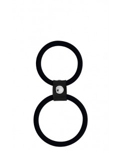 Pierścień na Penisa Menzstuff Dual Rings Black - Pierścienie erekcyjne niewibrujące - 1