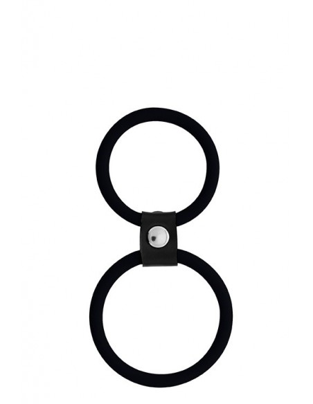 Pierścień na Penisa Menzstuff Dual Rings Black - Pierścienie erekcyjne niewibrujące - 1