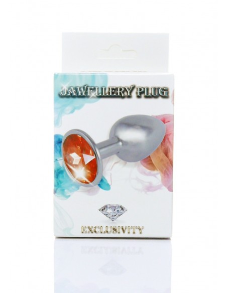 Korek analny Butt plug Jewellery PLUG Pomarańczowy - Korki analne stalowe - 5