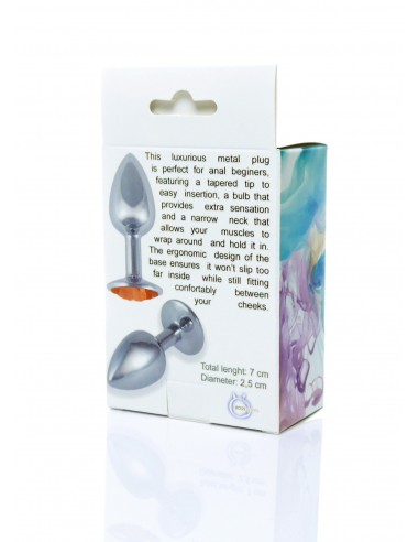 Korek analny Butt plug Jewellery PLUG Pomarańczowy - Korki analne stalowe - 6