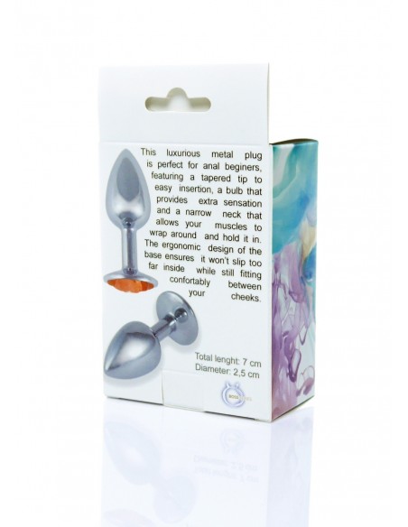 Korek analny Butt plug Jewellery PLUG Pomarańczowy - Korki analne stalowe - 6