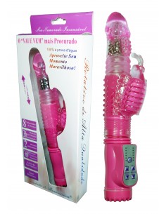 Różowy Wibrator Króliczek 36 Funkcji Wibracji, Rotacji, Góra/Dół - Wibratory Króliczki - 1 2