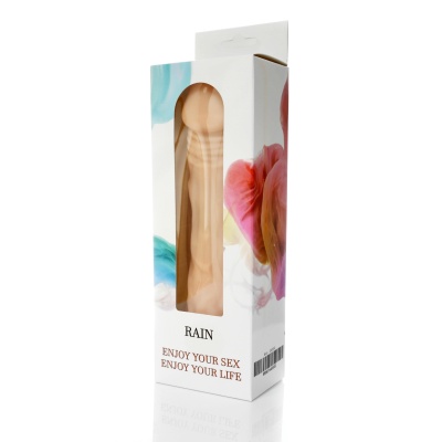 Wibrator RAIN CyberSkin® - anatomiczne odwzorowanie prącia, regulacja prędkości wibracji, wymiary w karcie produktu - 1 2