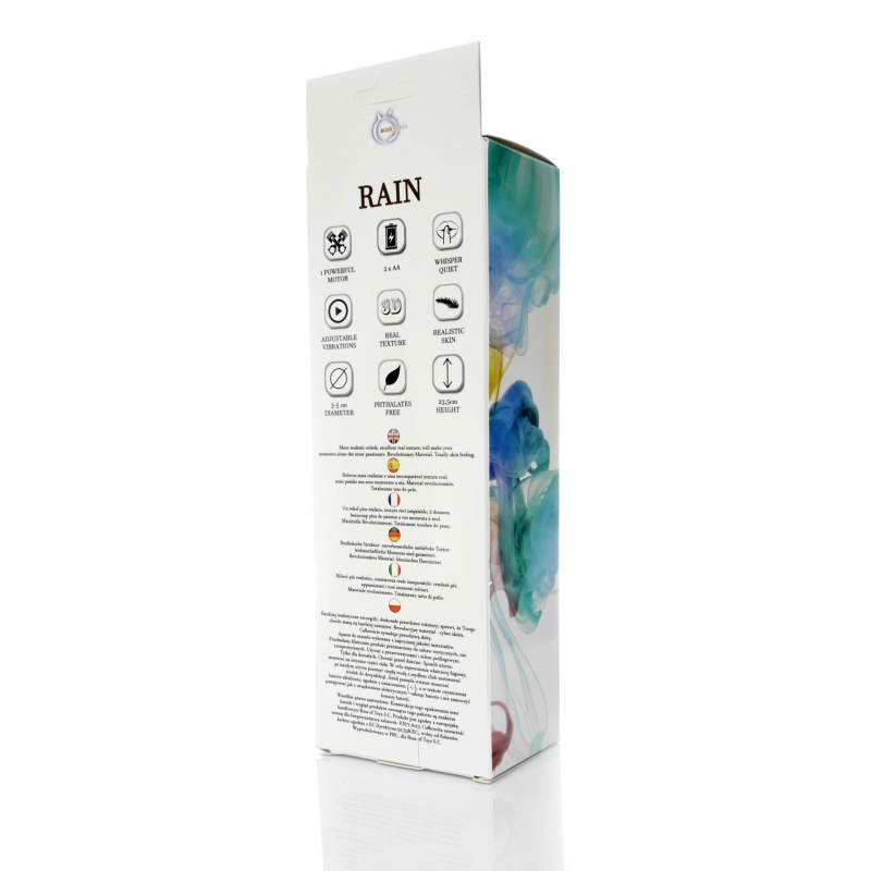 Wibrator RAIN CyberSkin® - anatomiczne odwzorowanie prącia, regulacja prędkości wibracji, wymiary w karcie produktu - 9