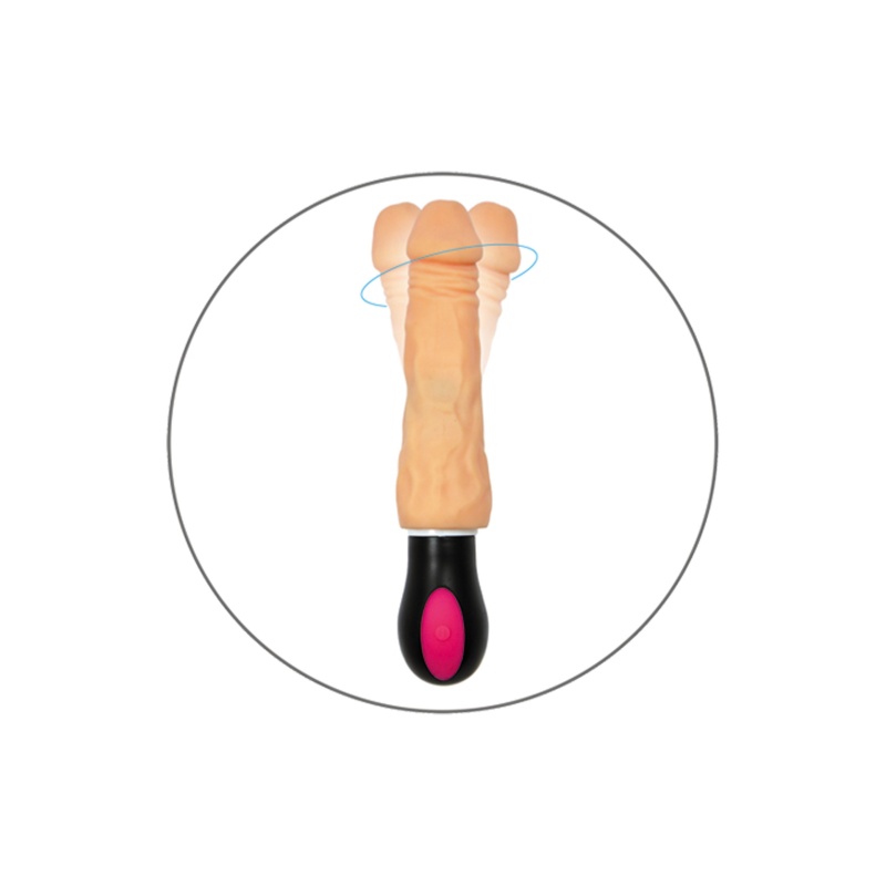 Wibrator Jupiter USB - rotacyjny, 12 trybów wibracji, powłoka Cyber Skóra, 27 cm - 10