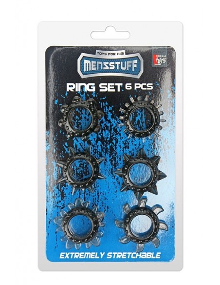 Zestaw pierścieni erekcyjnych Menzstuff Strecheable Ring Set 6 szt. - Pierścienie erekcyjne niewibrujące - 2