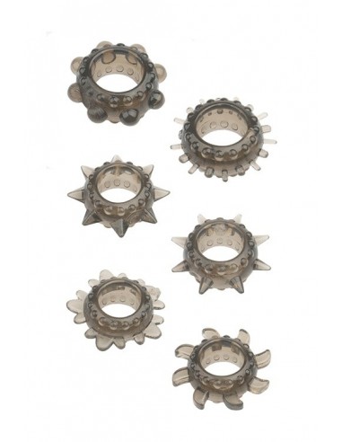 Zestaw pierścieni erekcyjnych Menzstuff Strecheable Ring Set 6 szt. - Pierścienie erekcyjne niewibrujące - 1