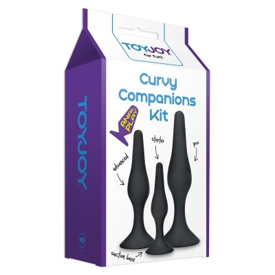 Zestaw korków analnych Curvy Companions 3pcs z ergonomicznym łukiem, 10–15 cm - 1 2