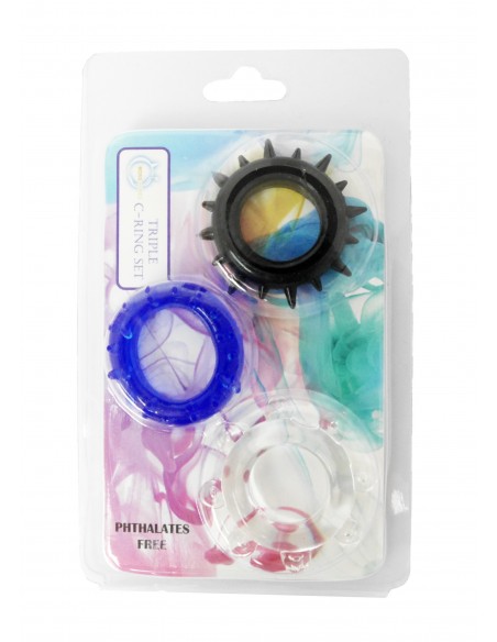 Zestaw pierścieni erekcyjnych C-Ring Set-Color 3 szt. - Pierścienie erekcyjne niewibrujące - 2