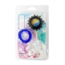 Pierścień erekcyjny C-RING SET-color - silikonowy zestaw 3 rozmiarów (7/12/8 wypustek) o wysokiej rozciągliwości - 2