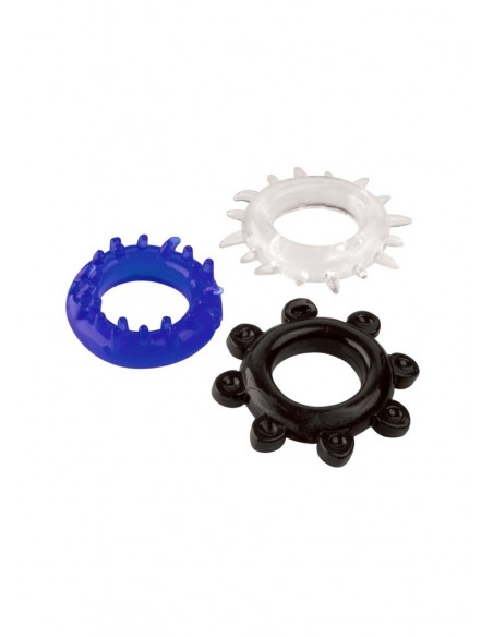 Zestaw pierścieni erekcyjnych C-Ring Set-Color 3 szt. - Pierścienie erekcyjne niewibrujące - 1