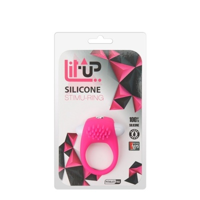 Pierścień wibrujący na penisa Silicone Stimu Ring, różowy - silikon, 1 prędkość, ID 2,7 cm / OD 5,4 cm - 1 2