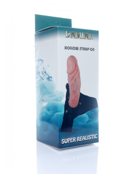 Strapon Hollow Strap-On Damian - Strap-ony, dilda na pasku bez wibracji - 3