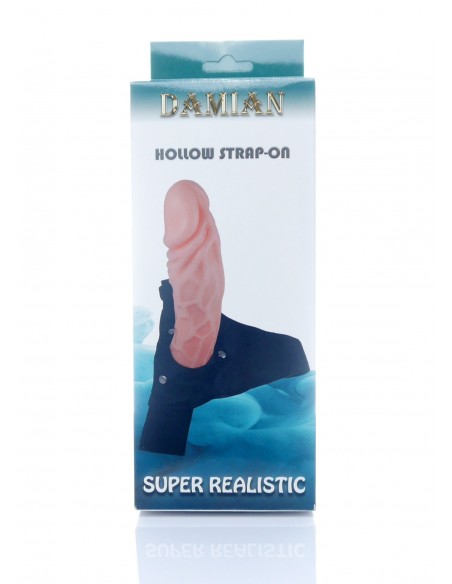 Strapon Hollow Strap-On Damian - Strap-ony, dilda na pasku bez wibracji - 6