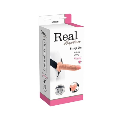 Strap-on wibracyjny Cavo Real Rapture 20 cm w odcieniu cielistym - 1 2